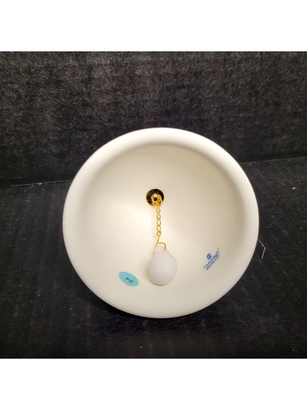 1991 Lladro Campanita Navidad 1.991 Christmas Bell with Pink and White #5803 - Picture 8 of 10